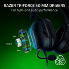 Razer Blackshark V2 X (Xbox Licensed) Wired Esports Headset for XBSX - Black-Razer triforce 50 mm drivers: High-End Audio Performance. Our cutting-edge proprietary design divides the driver into 3 parts for the individual tuning of highs, mids, and lows-producing brighter, clearer midrange with richer trebles and more powerful bass