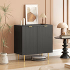 HOMCOM 31.5" L Sideboard Buffet Cabinet - Black-Adjustable 3-level shelf fits various item heights