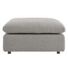 Modway Commix Down Filled Overstuffed Boucle Fabric Ottoman - Light Grey-Assembly Required