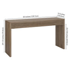 Hudson&Canal - Console Lawrence , 55 po de largeur, en chêne gris vieilli-9