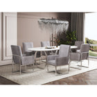 Manhattan Comfort Element 23.74" Modern Velvet Upholstered Dining Chair - Steel-26.81" L x 23" W x 41.54" H