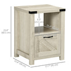 HOMCOM Side Table with Storage - Oak-Required simple assembly
