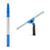 Gritt Commercial - Ensemble de nettoyage de vitres - Raclette pivotante de 14 po - Manche télescopique de 20 po-2 outils pour un nettoyage de vitres professionnel