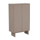 Manhattan Comfort Ella 31.5" Modern Accent Cabinet - Mocha-Raised Semicircle Drawer Front Design