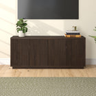 Hudson&Canal - Meuble TV Hanson pour téléviseurs jusqu'à 65 pouces - Alder Brown-Fabriqué à partir de matériaux robustes en MDF et PVC dans une finition brun aulne fabriquée à la main