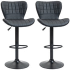 HOMCOM - Tabourets de bar pivotants réglables en cuir PU - noir - paquet de 2-Un ensemble de 2 offre un look assorti 
