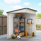 Outsunny - abri de jardin en acier 4 pi x 8 pi avec porte verrouillable et 2 aérations pour arrière-cour-2 fentes de ventilation maintiennent l'intérieur sec et frais
