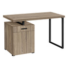 Monarch Specialties 7764 48" Computer Desk - Dark Taupe Left Or Right Facing-Computer desk with 1 drawer, 1 large storage compartment, and a thick-panel floating desktop in a warm dark taupe laminate