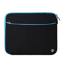 Vangoddy - Housse de protection en néoprène pour ordinateur portable 12" avec poche supplémentaire - Noir/Bleu-Matériau en néoprène résistant à l’eau pour protéger contre l’humidité et les éclaboussures