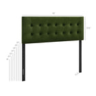 Modway Emily Stain-Resistant Performance Velvet Full Size Headboard - Moss Green-Button Tufting