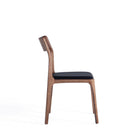 Manhattan Comfort - Chaise de salle à manger moderne Moderno 45 cm en similicuir, noyer et noir, lot de 4-Conception peu encombrante avec fonction de chaise empilable