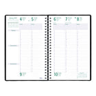 Blueline 2027 Timanager 13-Month Weekly/Monthly Planner - 9-1/16" x 5-7/8" - Black-Twin-wire binding with black soft Castillan vinyl jacket
