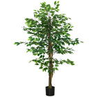 HOMCOM 5' Artificial Ficus Tree for Home Decor - Green-Beautiful artificial ficus design plant 