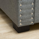 HOMCOM Modern Upholstered Flip Top Storage Ottoman Bench - Light Grey-Overall Dimension: 47.25"W x 19.75"D x 17.25"H 