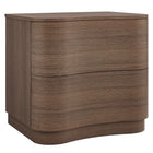 Modway Mirae 2-Drawer Curved Nightstand - Brushed Brown Oak-2-Drawer Nightstand