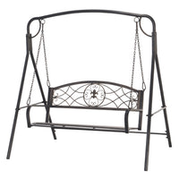 Outsunny - chaise balançoire de porche 2 places avec cadre en métal-La balançoire double offre suffisamment d'espace pour vous et un ami
