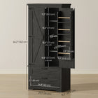 HOMCOM 64" H Kitchen Pantry Cabinet with Doors and Drawers - Black-A three-level adjustable shelf caters to various item sizes 