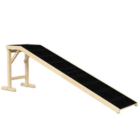 PawHut 74" L Pet Ramp with Non-slip Carpet - Natural-Aimed for older or little pets or pets who have limited mobility to provide them a gentle angle to climb 