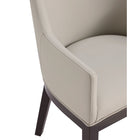 Manhattan Comfort - Fauteuil de salle à manger moderne Gansevoort 57 cm, revêtement en similicuir, gris pierre-10