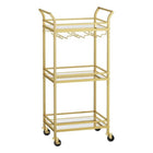 Boutique Home - Chariot de service en verre trempé pour lingot d'or-Couleur : Or