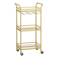 Boutique Home - Chariot de service en verre trempé pour lingot d'or-Couleur : Or