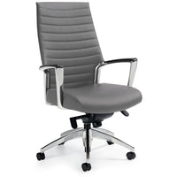 Global Accord High Back Knee-Tilter Office Chair - Grey-High back knee-tilter chair