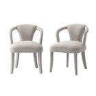 Manhattan Comfort - Lot de 2 fauteuils de salle à manger Palmer 58 cm style mid-century modern, revêtement en tweed, coloris Silver Lining-Fauteuils d’appoint style milieu du siècle pour salon, lot de 2