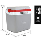 Koolatron Ice Chest Cooler with Locking Carry Handle - 25L - Grey and Red-4