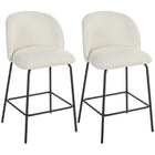 HOMCOM 27" Counter Height Modern Bar Stools with Back - Cream White - 2 Pack-Set of two modern bar stools bring a sleek, unified look to your space
