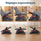 ShoppingAll - Repose-pieds ergonomique réglable en hauteur sous le bureau, pour bureau et télétravail, avec angles ajustables - noir-Fabriqué avec des matériaux durables de haute qualité conçus pour résister à une utilisation quotidienne dans des environnements professionnels, assurant une stabilité sur les tapis comme sur les sols durs.