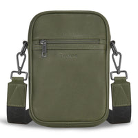 Champs Onyx Leather Vertical Cross-Body Bag - Khaki-CHAMPS Onyx Collection Vertical Crossbody bag