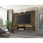 Manhattan Comfort Liberty 70.86" Mid-Century Modern Floating Entertainment Center - Rustic Brown-Recommended for up to a 65" TV