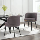 Manhattan Comfort - Lot de 2 chaises de salle à manger modernes Kaya 58 cm, revêtement en velours gris-Cadre en bois d’orme de haute qualité et métal pour une durabilité accrue