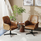 Homy Casa - Chaise de conférence pivotante pour bureau, Tissu en suède brun-Dossier ergonomique haut avec soutien lombaire intégré