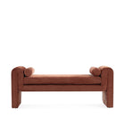 Manhattan Comfort - Banc moderne Concord 59" en tissu chenille - Terracotta-Banc moderne et glamour pour chambre et salon