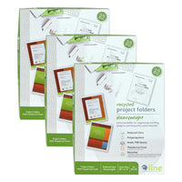 C-Line Recycled Poly Project Folders - Clear - Reduced Glare - 11" x 8-1/2" - 3 Packs of 25-Use by themselves or to subdivide file folders