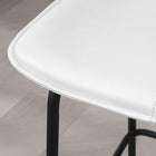HOMCOM - Tabourets de bar rembourrés en microfibre - blanc crème - paquet de 2-Patins réglables et antidérapants des chaises de comptoir pour protéger le sol des rayures et assurer la stabilité 

