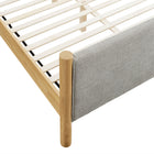 Modway Maven Full Size Fabric Upholstered Platform Bed - Wheat Oak-Weight Capacity: 794 lb