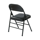 Work Smart - Chaise pliante avec siège et dossier en vinyle - Noir - Paquet de 4-Vendu em paquet de 4