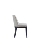 Manhattan Comfort Gansevoort 19" Modern Faux Leather Upholstered Dining Chair - Stone Grey - Set of 2-Seat Height: 19.5