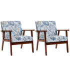 HOMCOM - Fauteuil d’appoint moderne avec siège rembourré - pieds en bois pour chambre - multicolore - Paquet de 2-Ensemble de 2 chaises d’appoint 
