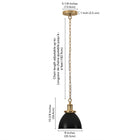 Hudson&Canal - Suspension Elodie , 20 cm de large, avec abat-jour en métal - Bronze noirci/laiton/bronze noirci-Nettoyer avec un chiffon doux et sec, sans produits chimiques agressifs ni produits de nettoyage abrasifs
