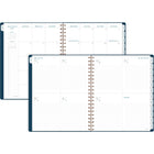AT-A-GLANCE 2026-2027 Signature Weekly/Monthly Academic Planner - 11" H x 8-3/8" W - Navy - Bilingual-Monthly: Open writing blocks, one month per two-page spread