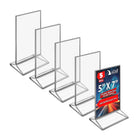 Azar Desktop/Countertop Top/Side Loading Acrylic Card Holder - Clear - 5 Pack (152799-SLV-5PK)-Sold in Packs of 5