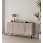 Manhattan Comfort Jodie 64.6" Mid-Century Modern Sideboard - Whitewashed Oak-Recommended for up to a 60" TV