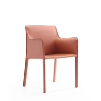 Manhattan Comfort - Fauteuil de salle à manger moderne Paris 21,65 po en similicuir rembourré - Argile-Chaise de salle à manger moderne parfaite pour la salle à manger et le bureau à domicile
