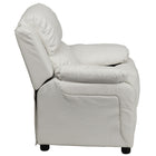 Flash Furniture – Fauteuil inclinable moderne de luxe pour enfants, vinyle, très rembourré, rangement dans les accoudoirs, blanc-Mousse ignifuge CA117