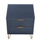 Manhattan Comfort DUMBO 20.07" Modern 2-Drawer Nightstand 2-Piece Set - Midnight Blue-30 Day Limited Manufacturer's Warranty