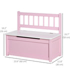 Qaba - Boîte de rangement jouets 2-en-1 pour enfants avec tige pneumatique de sécurité - rose-L’espace spacieux permet de ranger facilement jouets, livres et vêtements  
