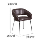 Chaise contemporaine d’appoint/de réception/de salon-bar Fusion en cuir brun (CH-162731-BN-GG)-LeatherSoft est une combinaison de cuir et polyuréthane pour plus de douceur et de durabilité